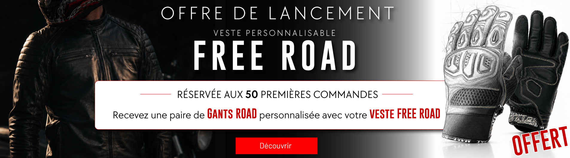 Veste FREE ROAD - cuir moto personnalisable - sortie officielle en Juillet 2026